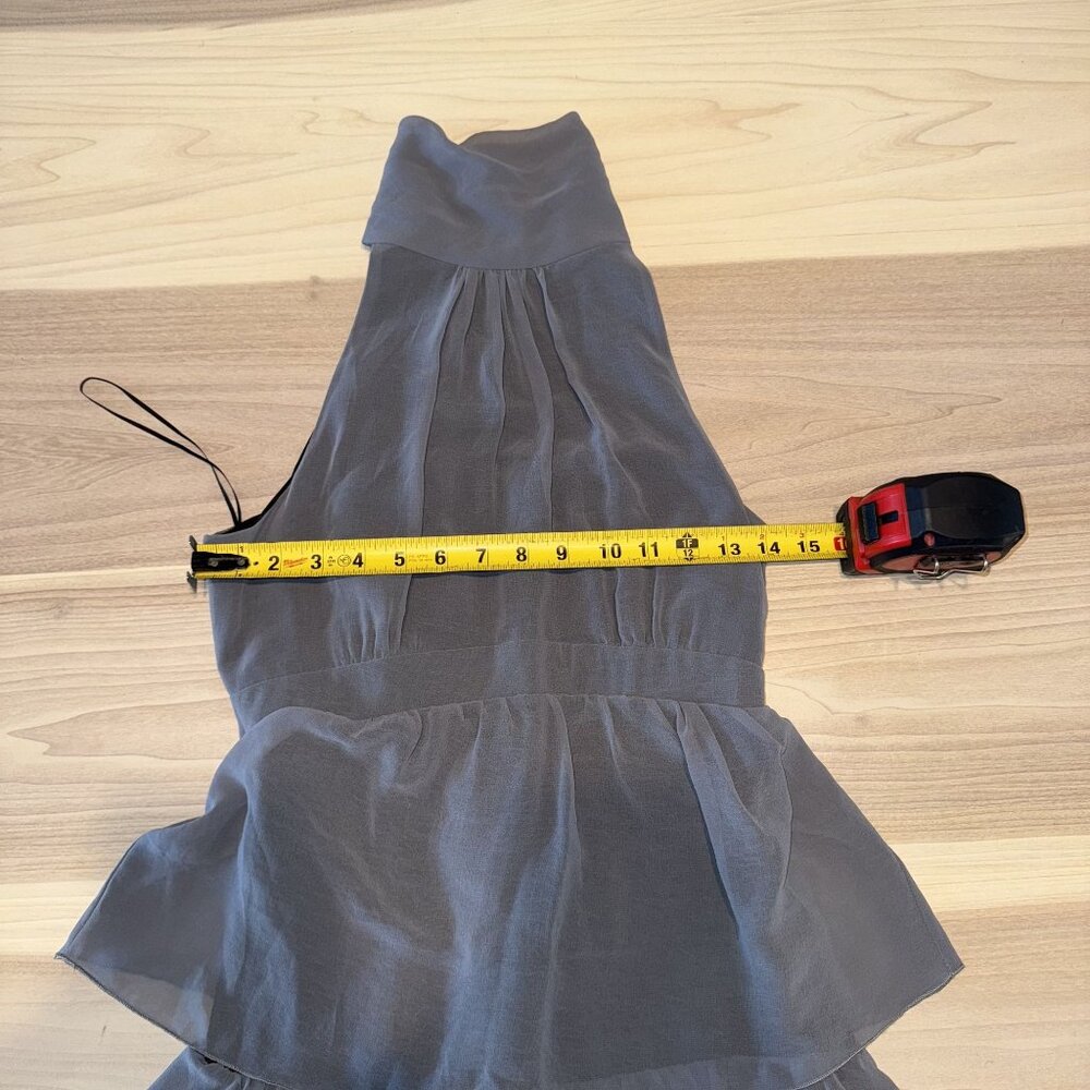 Zara Basic Grey Halter High Neck Tiered Sleeveless Mini Dress Women's Small S - Picture 2 of 6